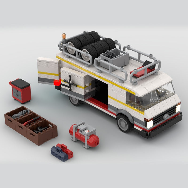 1980s Retro Rally Team Transporter Building Kit | LEGO-Compatible MOC - 5
