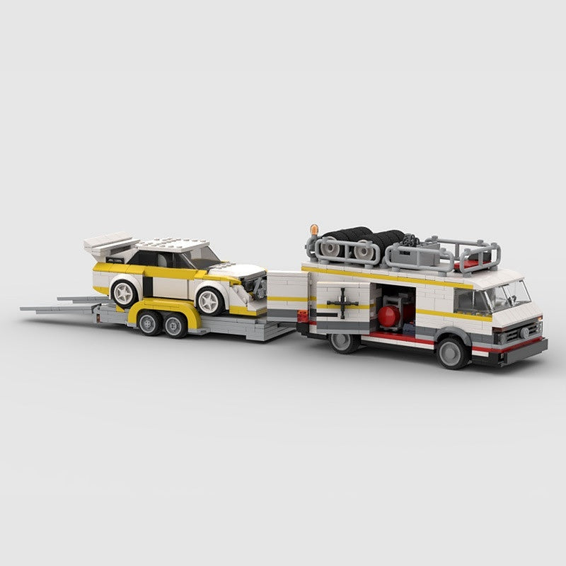 1980s Retro Rally Transporter MOC Building Kit | Racing Truck - 3