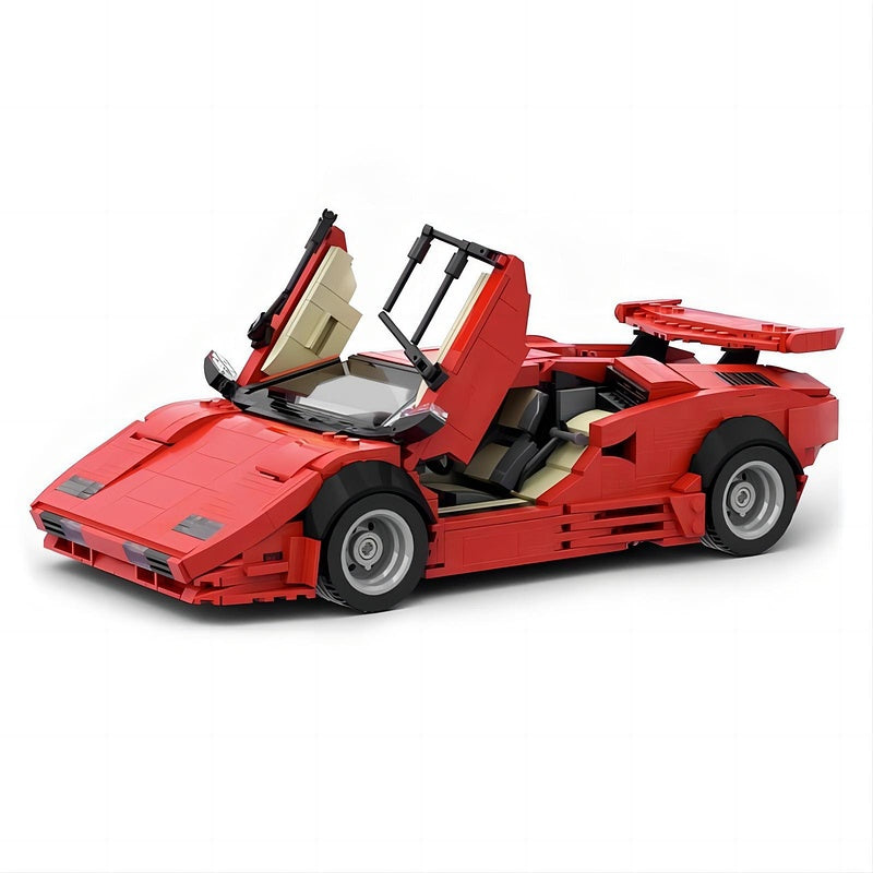 1980s Retro Wedge Scissor Doors Supercar Building Kit | 16-Studs LEGO-Compatible MOC - 1