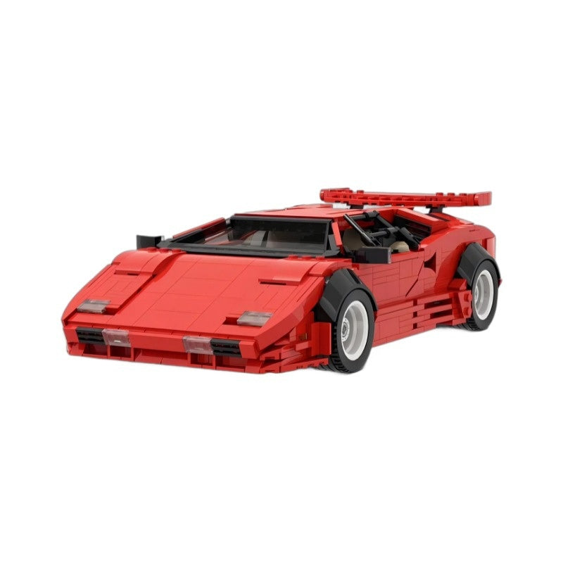 1980s Retro Wedge Scissor Doors Supercar Building Kit | 16-Studs LEGO-Compatible MOC - 2