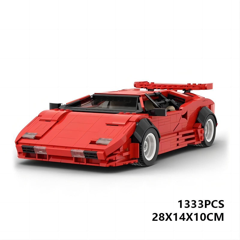 1980s Retro Wedge Scissor Doors Supercar Building Kit | 16-Studs LEGO-Compatible MOC - 3