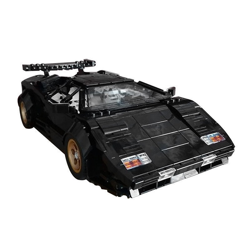 1980s Retro Wedge Supercar MOC Building Kit | 16-Studs Scissor Door Vehicle Model - 5