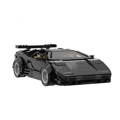 1980s Retro Wedge Supercar MOC Building Kit | 16-Studs Scissor Door Vehicle Model - 6