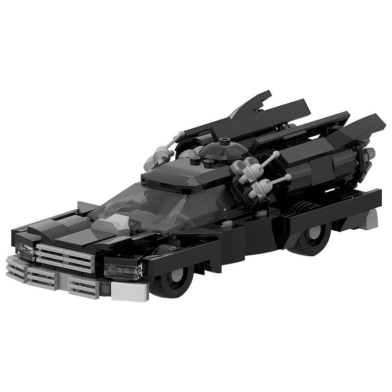 1980s Rocket-Mode Black Sedan MOC Building Kit | 8-Stud Sci-Fi Car - 1