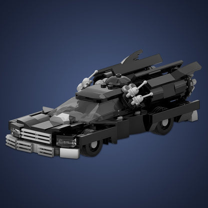 1980s Rocket-Mode Black Sedan MOC Building Kit | 8-Stud Sci-Fi Car - 2