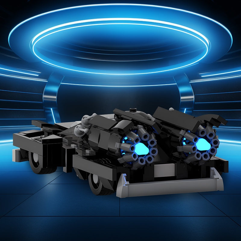 1980s Rocket-Mode Black Sedan MOC Building Kit | 8-Stud Sci-Fi Car - 3