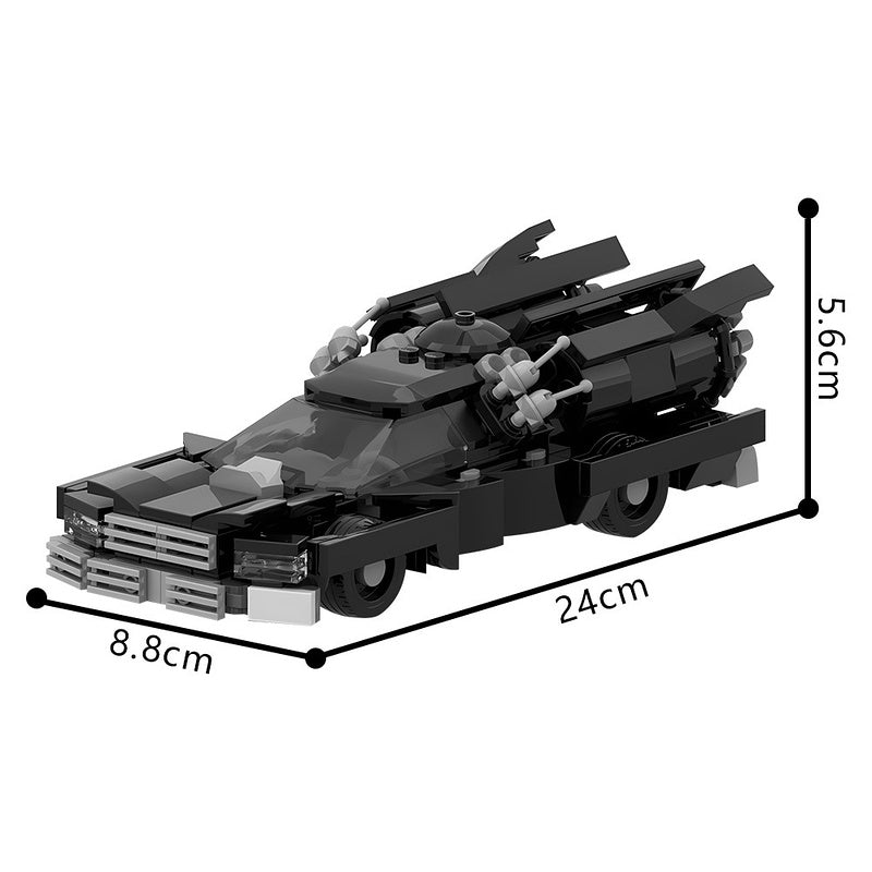 1980s Rocket-Mode Black Sedan MOC Building Kit | 8-Stud Sci-Fi Car - 5