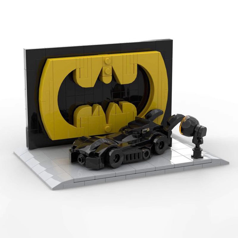 1989 batmobile scene parking lot building set | moc-157581 - 1