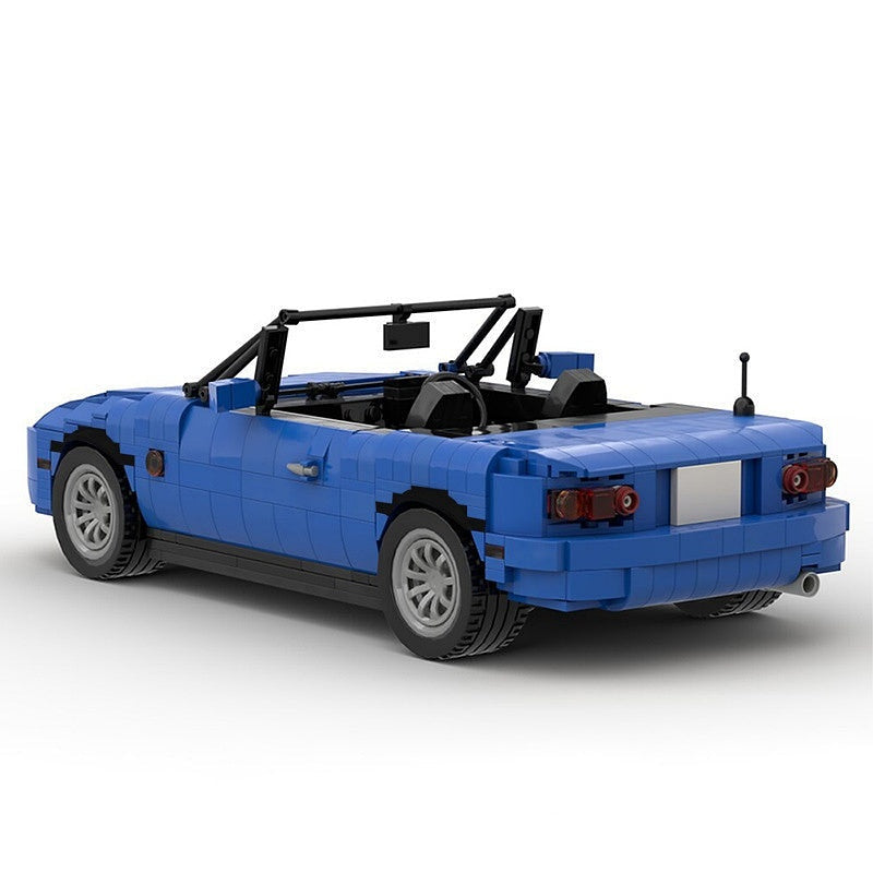 1989 Blue Japanese Roadster MOC Sports Car Building Kit - 5