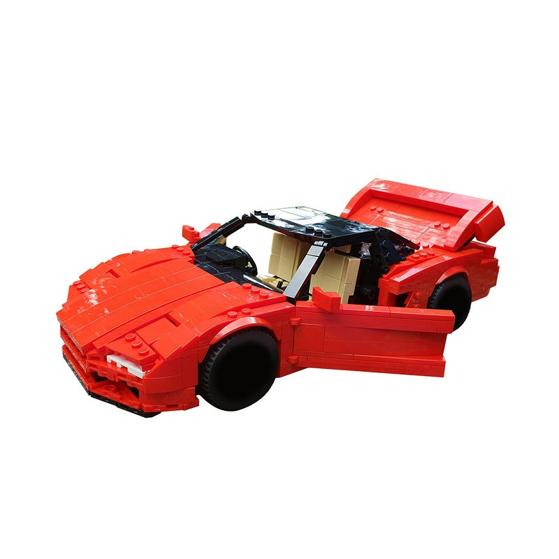 1990 Retro Japanese Red Sports Car Building Kit | LEGO-Compatible MOC - 3