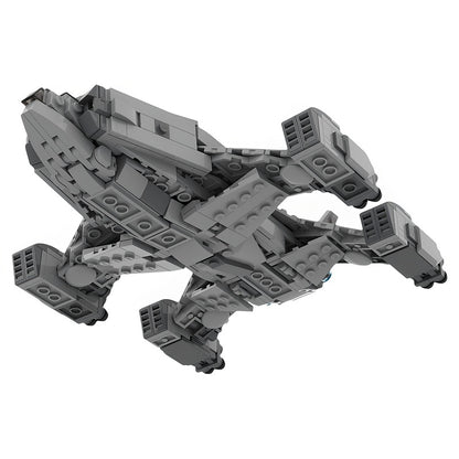 1:300 Orange-Gray Quad-Engine Heavy Assault Space Gunship MOC Building Kit - 2