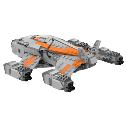 1:300 Orange-Gray Quad-Engine Heavy Assault Space Gunship MOC Building Kit - 5