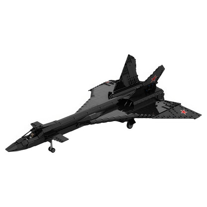 1:35 Black MiG-31 Supersonic Interceptor MOC Fighter Jet Building Kit - 1