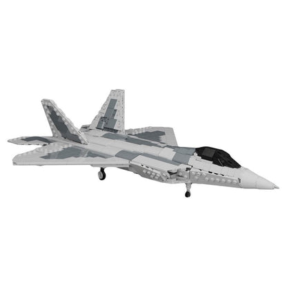 1:45 F-22A Stealth Fighter Jet MOC Building Kit - 1