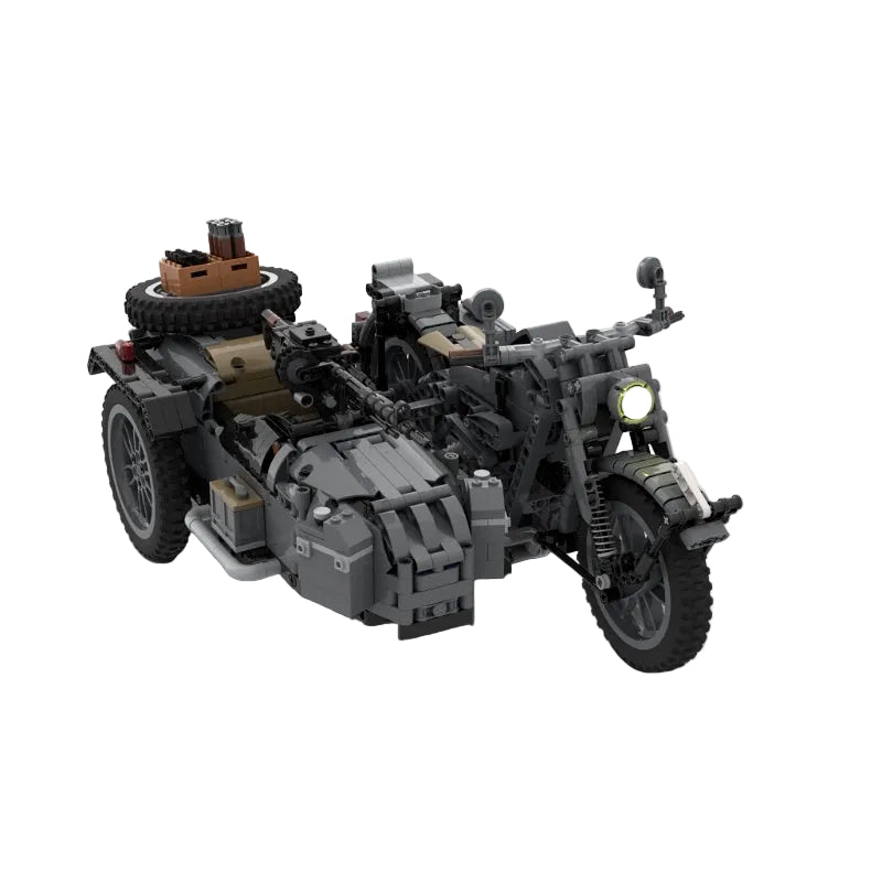 1:6 WWII R75 Military Sidecar Motorcycle MOC Building Kit - 2