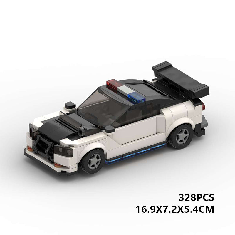 2002 nissan r34 gtr police car building set | moc-176495 - 6