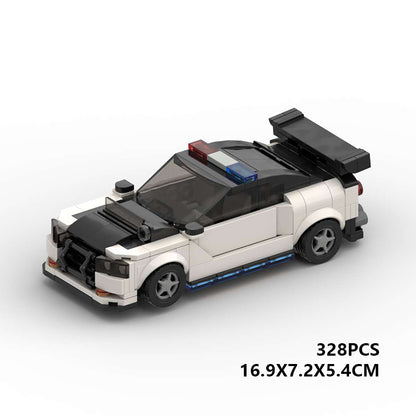 2002 nissan r34 gtr police car building set | moc-176495 - 6