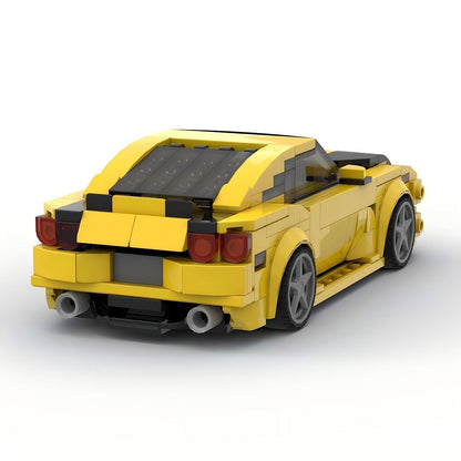 2010 SS Yellow American Muscle Sports Car Building Kit | 8-Wide LEGO-Compatible MOC - 4