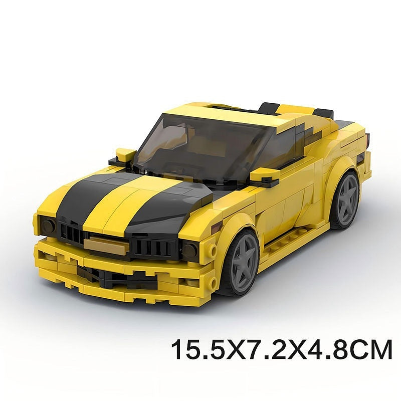 2010 SS Yellow Muscle Sports Car MOC Building Kit | Vehicle Model - 5