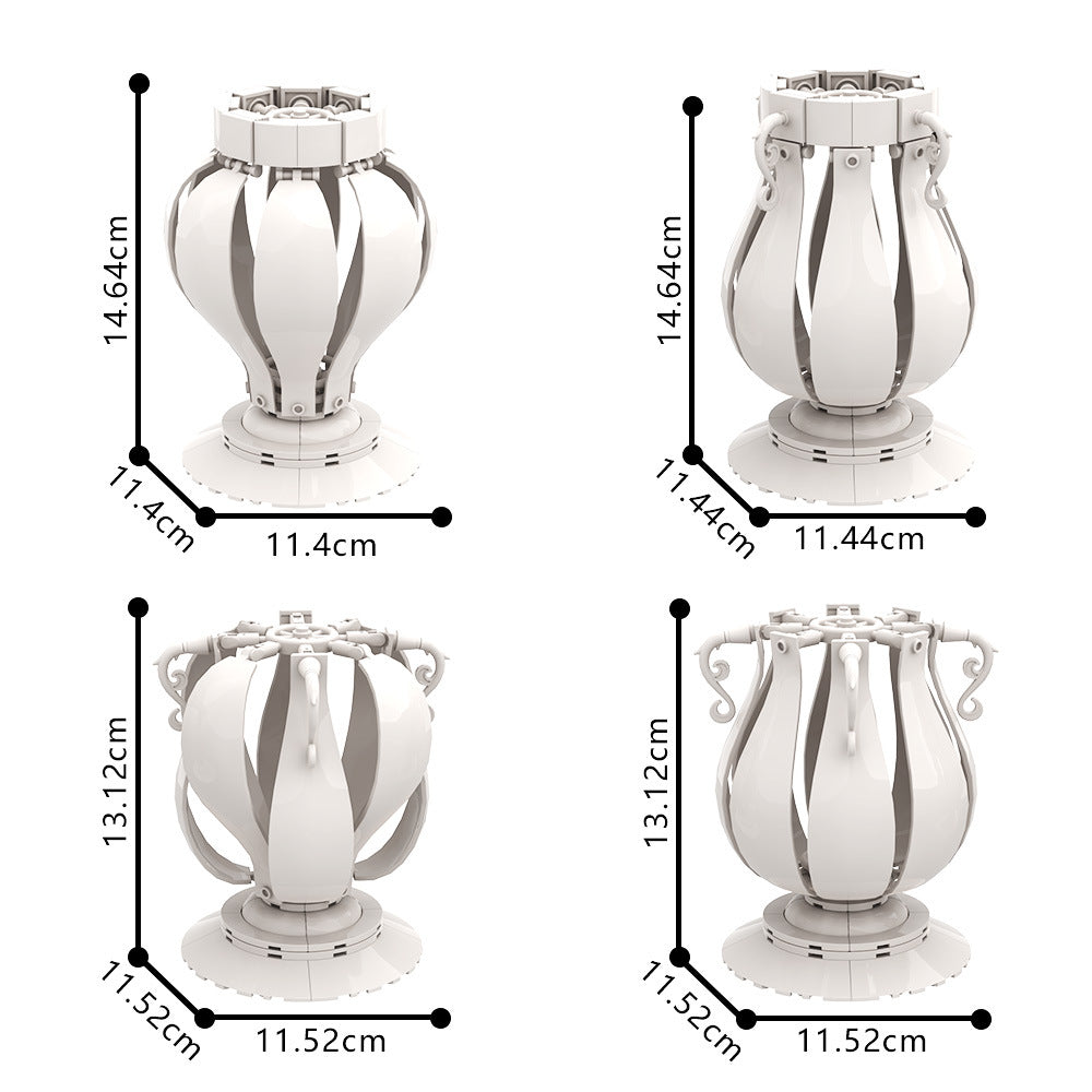 4 in 1 white vase building set | lego compatible - 2