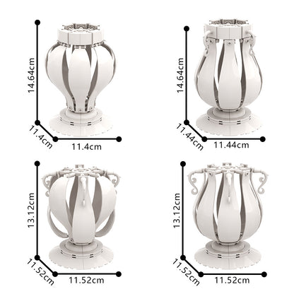 4 in 1 white vase building set | lego compatible - 2