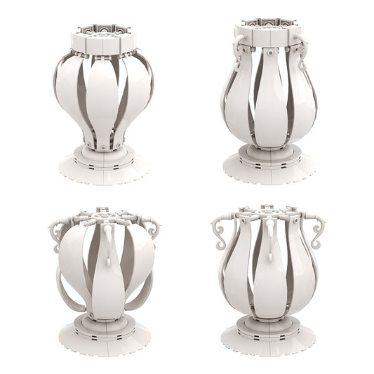 4 in 1 white vase building set | lego compatible - 3