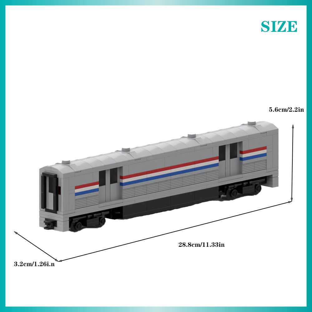 4-wide amtrak viewliner baggage coach building set | moc-171314 - 4