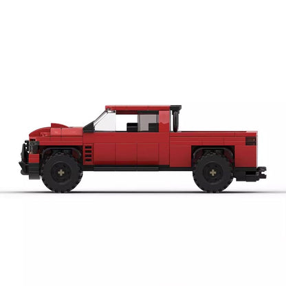 4x4 Off-Road Pickup Truck with Vehicle Trailer Building Kit | Compatible MOC - 4