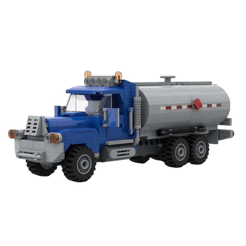6-Wide Fuel Tanker Truck MOC Building Kit - 1