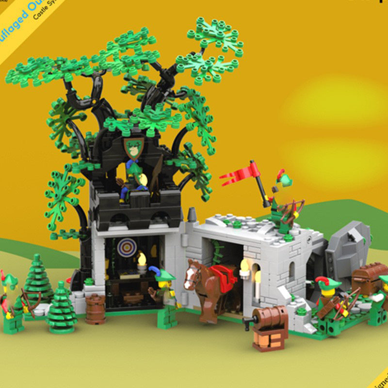 6066 camouflaged outpost remake building sets | moc-128713 - 3