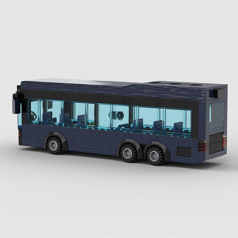 6x2 Dark Blue City Public Transit Bus MOC Building Kit - 2