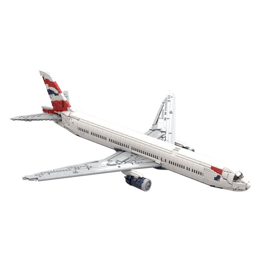 777-300ER British Flag Livery Commercial Aircraft Building Kit | Compatible MOC - 4
