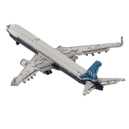 777X Wide-Body Commercial Airliner Building Kit | LEGO-Compatible MOC - 1