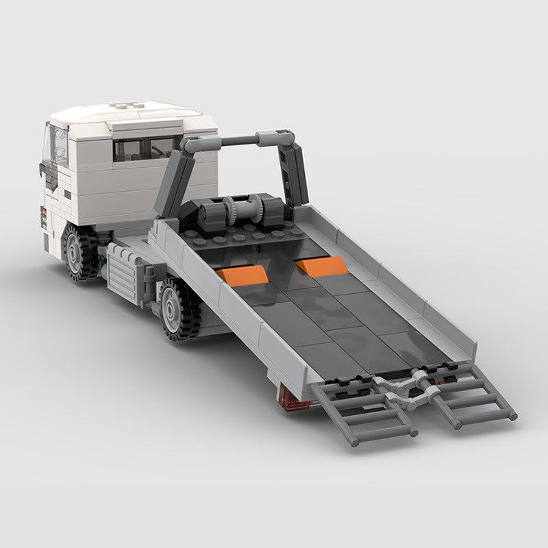 8-Wide Flatbed Car Carrier Truck Building Kit | Tilt Bed Loader LEGO-Compatible MOC - 5