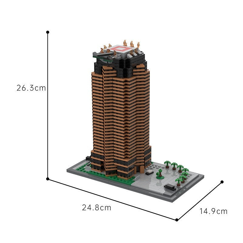 80s Action Movie Plaza MOC Building Kit | Retro City Scene Model - 5