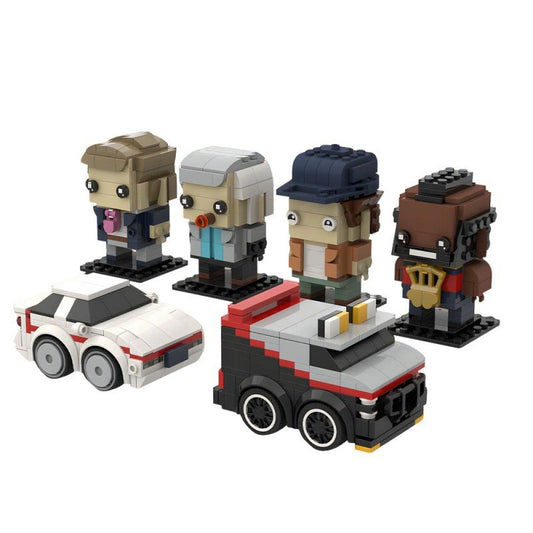 80s Action Team Brickheadz & Van Car Bundle Building Kit | LEGO-Compatible MOC - 1