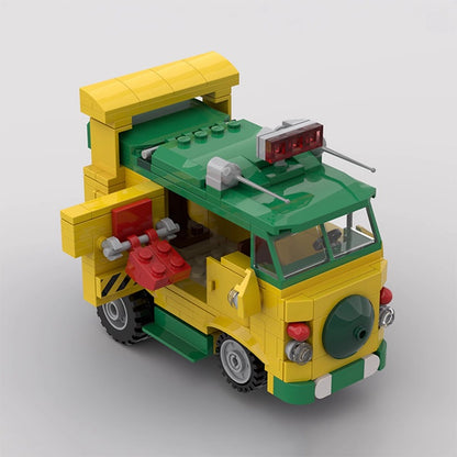 80s Cartoon Mutant Turtle Van Building Kit | LEGO-Compatible MOC - 1