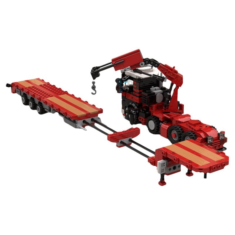 8×4 Heavy Haul Semi-Tractor & 3-Axle Low-Loader MOC Building Kit - 2
