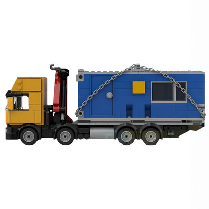8x4 Yellow-Blue Heavy-Duty Crane Truck MOC Building Kit - 4