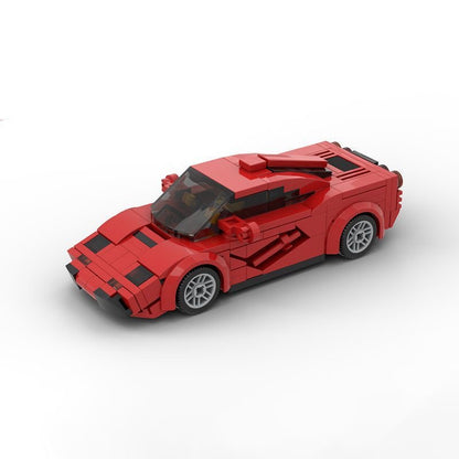 90s V12 Speed Record Supercar Building Kit | 6-Wide LEGO-Compatible MOC - 1