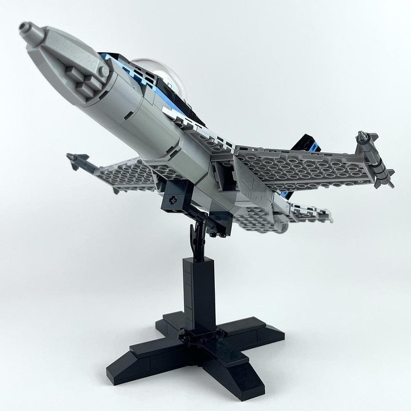 F/A-18E Fighter Jet MOC Building Kit with Display Stand - 4