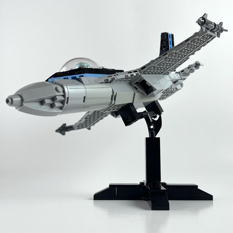 F/A-18E Fighter Jet MOC Building Kit with Display Stand - 5