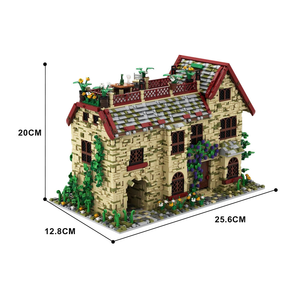 a house with an attic building kit | moc-135076 - 4