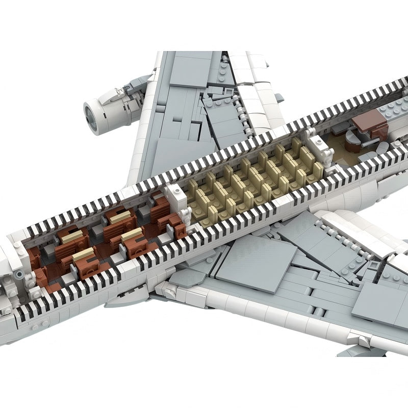 A380 Double Deck Aircraft MOC Building Kit | Widebody Plane Model - 3