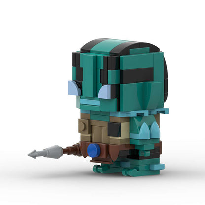 abe sapien brickheadz moc building set | lego compatible hellboy set - 2