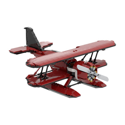 acrobatic seaplane building set | lego compatible - 5
