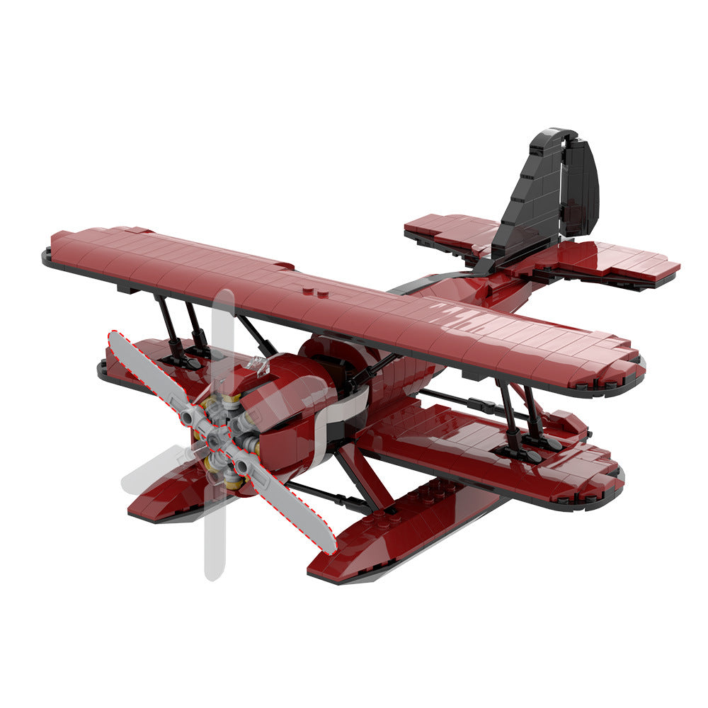 acrobatic seaplane building set | lego compatible - 6