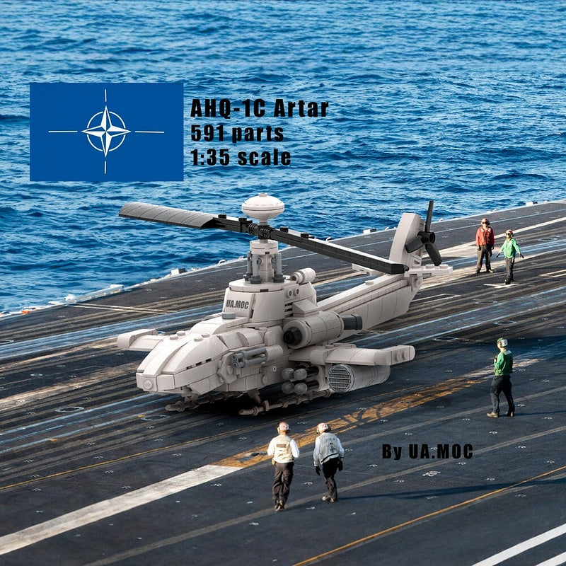 AHQ-1C Artar Futuristic UAV Attack Helicopter MOC Building Kit - 5