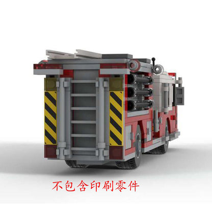 american fire truck building set | moc-93093 - 3