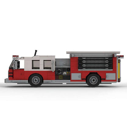 American Fire Truck MOC Building Kit | Emergency Vehicle Model - 2